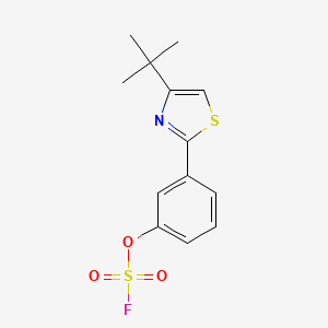 molecular formula C13H14FNO3S2 B2824199 4-Tert-butyl-2-(3-fluorosulfonyloxyphenyl)-1,3-thiazole CAS No. 2418679-25-9