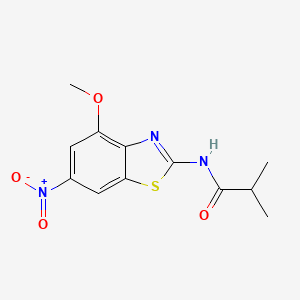 molecular formula C12H13N3O4S B2824206 N-(4-甲氧基-6-硝基苯并噻唑-2-基)异丁酰胺 CAS No. 330677-45-7