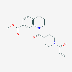 molecular formula C20H24N2O4 B2824212 Methyl 1-(1-prop-2-enoylpiperidine-4-carbonyl)-3,4-dihydro-2H-quinoline-7-carboxylate CAS No. 2361813-07-0