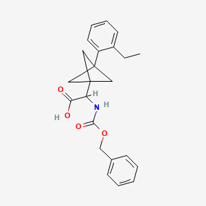 molecular formula C23H25NO4 B2824216 2-[3-(2-Ethylphenyl)-1-bicyclo[1.1.1]pentanyl]-2-(phenylmethoxycarbonylamino)acetic acid CAS No. 2287266-19-5
