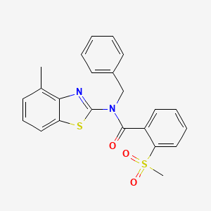 molecular formula C23H20N2O3S2 B2824224 N-苄基-N-(4-甲基苯并噻唑-2-基)-2-(甲磺基)苯甲酰胺 CAS No. 941877-93-6