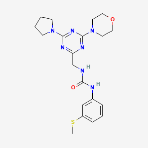 molecular formula C20H27N7O2S B2824227 1-(3-(Methylthio)phenyl)-3-((4-morpholino-6-(pyrrolidin-1-yl)-1,3,5-triazin-2-yl)methyl)urea CAS No. 2034543-67-2