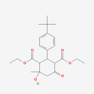 molecular formula C23H32O6 B282423 Diethyl 2-(4-tert-butylphenyl)-4-hydroxy-4-methyl-6-oxocyclohexane-1,3-dicarboxylate 
