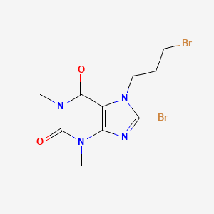 molecular formula C10H12Br2N4O2 B2824230 8-bromo-7-(3-bromopropyl)-1,3-dimethyl-1H-purine-2,6(3H,7H)-dione CAS No. 93883-68-2