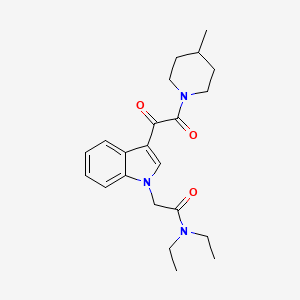 molecular formula C22H29N3O3 B2824232 N,N-二乙基-2-[3-[2-(4-甲基哌啶-1-基)-2-氧代乙酰]吲哚-1-基]乙酰胺 CAS No. 872843-56-6