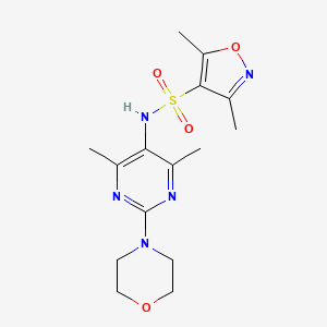 molecular formula C15H21N5O4S B2824236 N-(4,6-dimethyl-2-morpholinopyrimidin-5-yl)-3,5-dimethylisoxazole-4-sulfonamide CAS No. 1448137-37-8