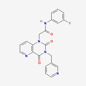 molecular formula C21H16FN5O3 B2824241 2-(2,4-dioxo-3-(pyridin-3-ylmethyl)-3,4-dihydropyrido[3,2-d]pyrimidin-1(2H)-yl)-N-(3-fluorophenyl)acetamide CAS No. 941989-86-2