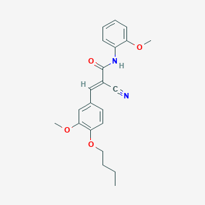 molecular formula C22H24N2O4 B2824246 (2E)-3-(4-butoxy-3-methoxyphenyl)-2-cyano-N-(2-methoxyphenyl)prop-2-enamide CAS No. 380423-77-8