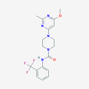 molecular formula C18H20F3N5O2 B2824248 4-(6-methoxy-2-methylpyrimidin-4-yl)-N-(2-(trifluoromethyl)phenyl)piperazine-1-carboxamide CAS No. 946324-79-4
