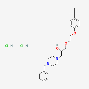 molecular formula C26H40Cl2N2O3 B2824251 1-(4-Benzylpiperazin-1-yl)-3-(2-(4-(tert-butyl)phenoxy)ethoxy)propan-2-ol dihydrochloride CAS No. 1215602-24-6