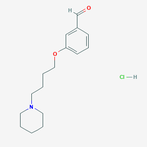 molecular formula C16H24ClNO2 B2824265 3-[4-(1-Piperidinyl)butoxy]benzaldehyde hydrochloride CAS No. 1609400-60-3