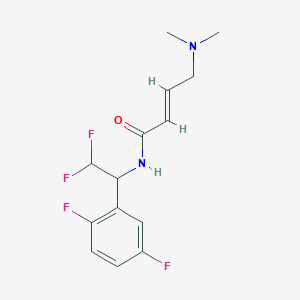 molecular formula C14H16F4N2O B2824274 (E)-N-[1-(2,5-Difluorophenyl)-2,2-difluoroethyl]-4-(dimethylamino)but-2-enamide CAS No. 2411333-10-1