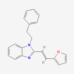 molecular formula C21H18N2O B2824275 (E)-2-(2-(呋喃-2-基)乙烯基)-1-苯乙基-1H-苯并[d]咪唑 CAS No. 685097-74-9