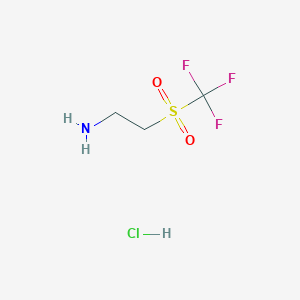 molecular formula C3H7ClF3NO2S B2824278 2-Trifluoromethanesulfonylethan-1-amine hydrochloride CAS No. 1275596-06-9