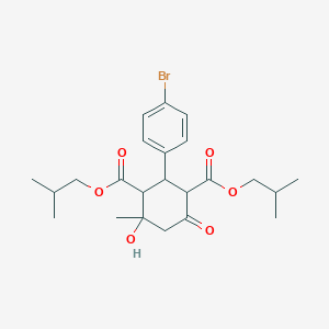 Bis(2-methylpropyl) 2-(4-bromophenyl)-4-hydroxy-4-methyl-6-oxocyclohexane-1,3-dicarboxylate