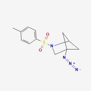 molecular formula C12H14N4O2S B2824281 4-Azido-2-(4-methylphenyl)sulfonyl-2-azabicyclo[2.1.1]hexane CAS No. 2375261-43-9