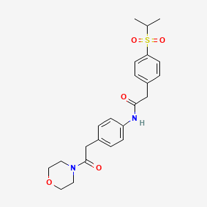2-(4-(isopropylsulfonyl)phenyl)-N-(4-(2-morpholino-2-oxoethyl)phenyl)acetamide