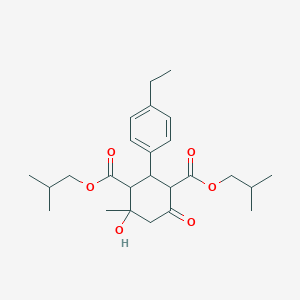 Bis(2-methylpropyl) 2-(4-ethylphenyl)-4-hydroxy-4-methyl-6-oxocyclohexane-1,3-dicarboxylate