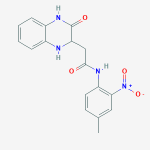 molecular formula C17H16N4O4 B2824294 N-(4-methyl-2-nitrophenyl)-2-(3-oxo-1,2,3,4-tetrahydroquinoxalin-2-yl)acetamide CAS No. 353744-72-6