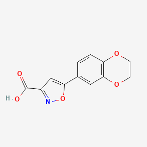 molecular formula C12H9NO5 B2824296 5-(2,3-二氢-1,4-苯并二氧杂环己烷-6-基)-1,2-噁唑-3-羧酸 CAS No. 763109-72-4