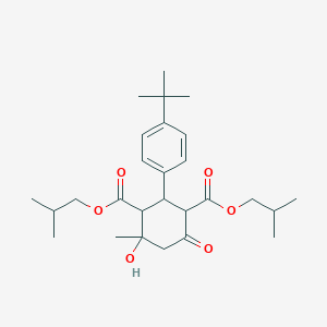 Bis(2-methylpropyl) 2-(4-tert-butylphenyl)-4-hydroxy-4-methyl-6-oxocyclohexane-1,3-dicarboxylate