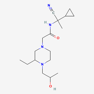 molecular formula C17H30N4O2 B2824301 N-(1-cyano-1-cyclopropylethyl)-2-[3-ethyl-4-(2-hydroxypropyl)piperazin-1-yl]acetamide CAS No. 1375252-07-5