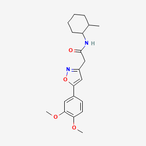 molecular formula C20H26N2O4 B2824315 2-(5-(3,4-dimethoxyphenyl)isoxazol-3-yl)-N-(2-methylcyclohexyl)acetamide CAS No. 953256-37-6