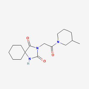 molecular formula C16H25N3O3 B2824318 3-[2-(3-甲基哌啶-1-基)-2-氧代乙基]-1,3-二氮杂螺[4.5]癸烷-2,4-二酮 CAS No. 1208727-17-6