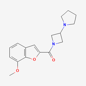 molecular formula C17H20N2O3 B2824321 (7-Methoxybenzofuran-2-yl)(3-(pyrrolidin-1-yl)azetidin-1-yl)methanone CAS No. 2309554-80-9