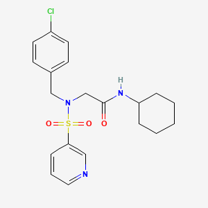 molecular formula C20H24ClN3O3S B2824324 2-(N-(4-氯苄基)吡啶-3-磺酰胺基)-N-环己基乙酰胺 CAS No. 1021074-75-8