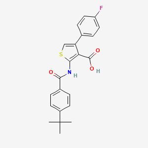molecular formula C22H20FNO3S B2824328 2-(4-(Tert-butyl)benzamido)-4-(4-fluorophenyl)thiophene-3-carboxylic acid CAS No. 690643-84-6