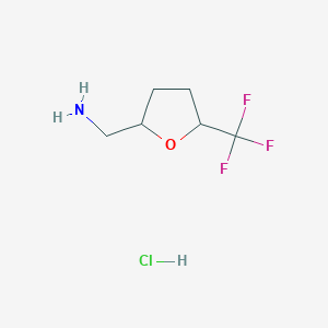 molecular formula C6H11ClF3NO B2824330 [5-(Trifluoromethyl)oxolan-2-yl]methanamine hydrochloride CAS No. 2126178-18-3