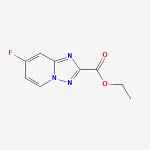 molecular formula C9H8FN3O2 B2824332 乙酸乙酯 7-氟-[1,2,4]三唑并[1,5-a]吡啶-2-基 CAS No. 1427429-66-0