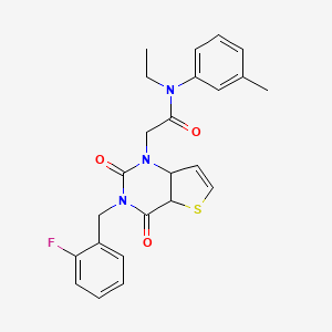 molecular formula C24H22FN3O3S B2824337 N-ethyl-2-{3-[(2-fluorophenyl)methyl]-2,4-dioxo-1H,2H,3H,4H-thieno[3,2-d]pyrimidin-1-yl}-N-(3-methylphenyl)acetamide CAS No. 1252890-23-5