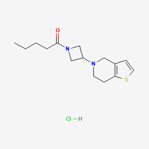 molecular formula C15H23ClN2OS B2824339 1-(3-(6,7-dihydrothieno[3,2-c]pyridin-5(4H)-yl)azetidin-1-yl)pentan-1-one hydrochloride CAS No. 2034360-46-6