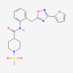 N-(2-((3-(furan-2-yl)-1,2,4-oxadiazol-5-yl)methyl)phenyl)-1-(methylsulfonyl)piperidine-4-carboxamide