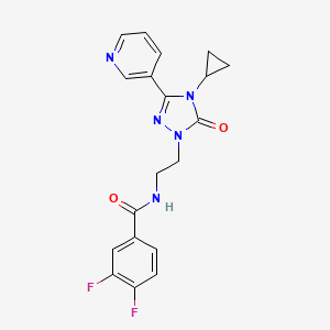 molecular formula C19H17F2N5O2 B2824346 N-(2-(4-cyclopropyl-5-oxo-3-(pyridin-3-yl)-4,5-dihydro-1H-1,2,4-triazol-1-yl)ethyl)-3,4-difluorobenzamide CAS No. 1788531-61-2