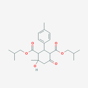 Bis(2-methylpropyl) 4-hydroxy-4-methyl-2-(4-methylphenyl)-6-oxocyclohexane-1,3-dicarboxylate
