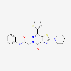 N-methyl-2-(4-oxo-2-(piperidin-1-yl)-7-(thiophen-2-yl)thiazolo[4,5-d]pyridazin-5(4H)-yl)-N-phenylacetamide