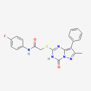 N-(4-fluorophenyl)-2-((7-methyl-4-oxo-8-phenyl-3,4-dihydropyrazolo[1,5-a][1,3,5]triazin-2-yl)thio)acetamide