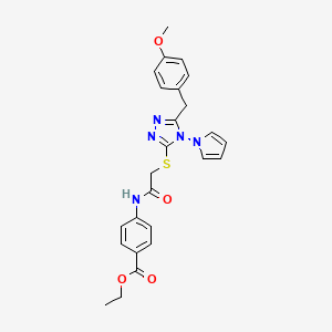 ethyl 4-[({[5-(4-methoxybenzyl)-4-(1H-pyrrol-1-yl)-4H-1,2,4-triazol-3-yl]sulfanyl}acetyl)amino]benzoate
