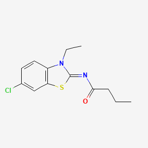 N-(6-chloro-3-ethyl-1,3-benzothiazol-2-ylidene)butanamide