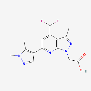 [4-(difluoromethyl)-6-(1,5-dimethyl-1H-pyrazol-4-yl)-3-methyl-1H-pyrazolo[3,4-b]pyridin-1-yl]acetic acid