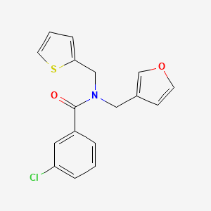 3-chloro-N-(furan-3-ylmethyl)-N-(thiophen-2-ylmethyl)benzamide
