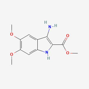 molecular formula C12H14N2O4 B2824365 methyl 3-amino-5,6-dimethoxy-1H-indole-2-carboxylate CAS No. 380578-54-1