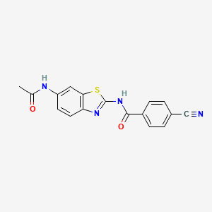 N-(6-acetamidobenzo[d]thiazol-2-yl)-4-cyanobenzamide