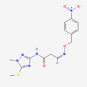 (3Z)-N-[1-methyl-5-(methylsulfanyl)-1H-1,2,4-triazol-3-yl]-3-{[(4-nitrophenyl)methoxy]imino}propanamide