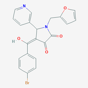 molecular formula C21H15BrN2O4 B282438 4-(4-bromobenzoyl)-1-(2-furylmethyl)-3-hydroxy-5-(3-pyridinyl)-1,5-dihydro-2H-pyrrol-2-one 