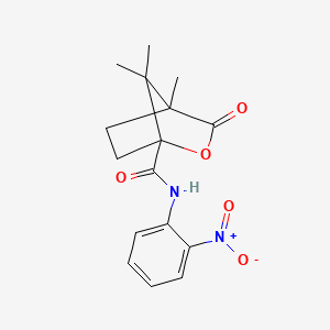 4,7,7-trimethyl-N-(2-nitrophenyl)-3-oxo-2-oxabicyclo[2.2.1]heptane-1-carboxamide