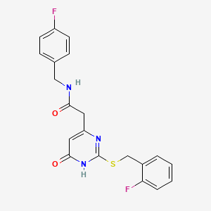 N-(4-fluorobenzyl)-2-(2-((2-fluorobenzyl)thio)-6-oxo-1,6-dihydropyrimidin-4-yl)acetamide